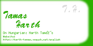 tamas harth business card